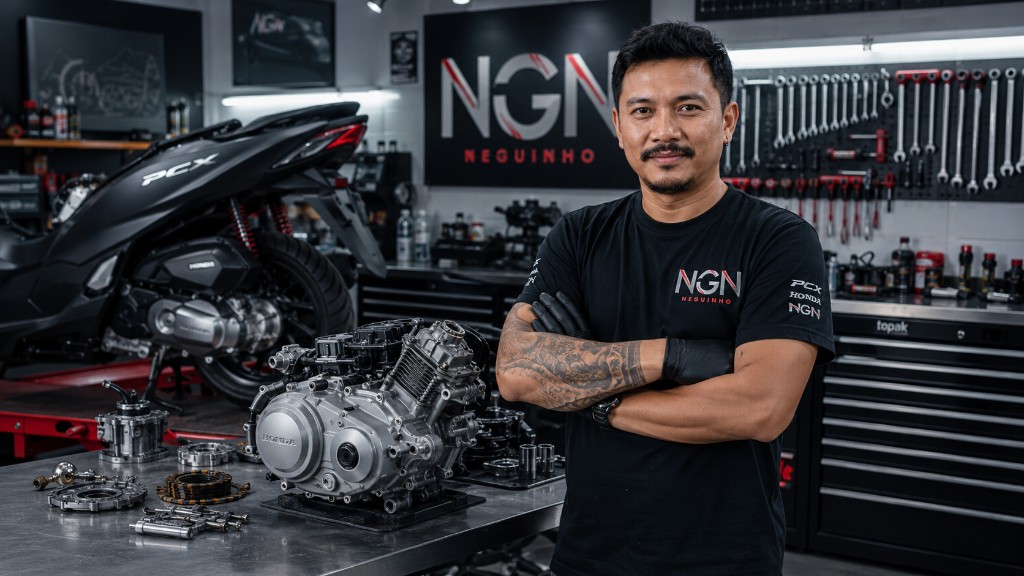NGN specialist technician with Honda engine rebuild in our London workshop